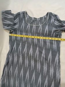 Grey Printed Straight Kurti From Prithvi Designers