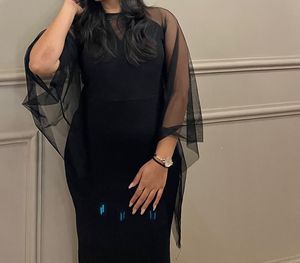 Elegant Black Sheer Sleeve Dress
