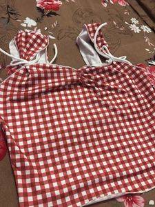 Ghingham print top