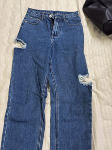 Trendy Ripped Blue Jeans