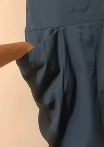 Stylish Navy Blue Dress with Pockets