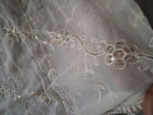 Elegant White Embroidered Dupatta