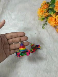 multi designer antic  lock silk handmade earrings