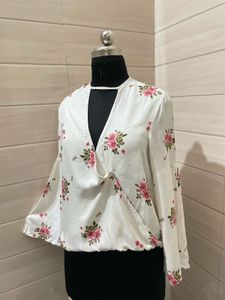 Floral Wrap Top