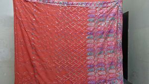 Embellished Orange Saree