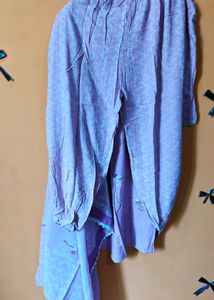 3 pieces Purple Bird Print Kurta set