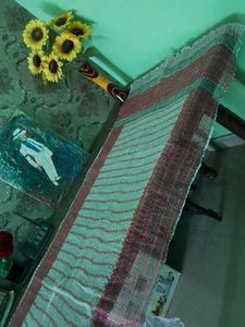 Red &amp; White Patterned Scarf