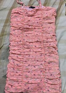Chic Floral Ruched Strapless Mini Dress