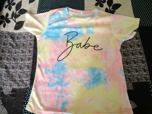 Tie-Dye "Babe" Graphic T-Shirt