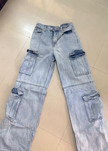 Light Wash Cargo Jeans