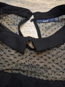 Chic Black Mesh Yoke Top