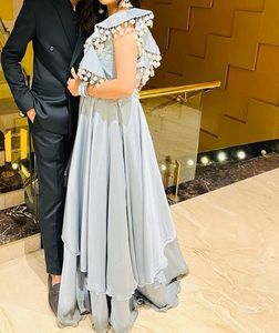 Stunning sea Blue Layered gown