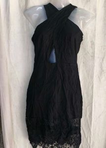 Chic Black Halter Neck Dress