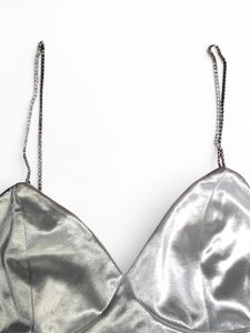 AMISU Corset Top with Rhinestone Straps