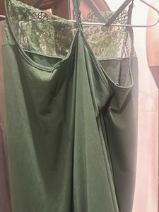 Elegant Green Lace slip dress