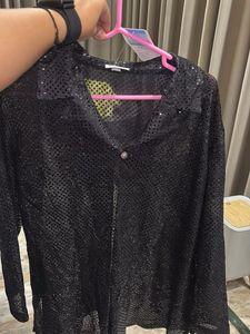 black sequence top, very pretty for parties