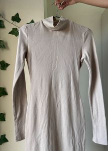Ribbed Turtleneck Mini Dress