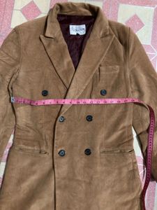 Brown Double-Breasted Long Coat