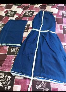 Navy Blue Mirror Work Sharara Set