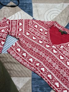 FYK Burgundy Heart Pattern Crop Top