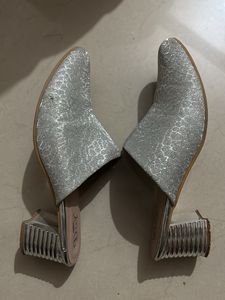 Party Wear Silver Glitter Sandals
