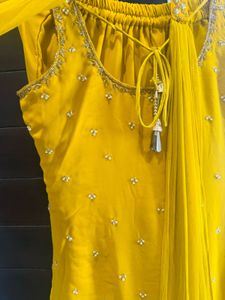 Mustard Embellished Kurta Set
