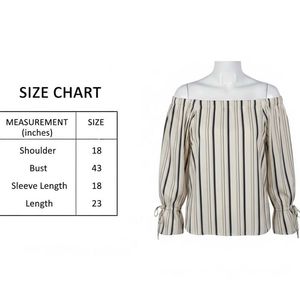 Striped Off-the-Shoulder Top with Tie Cuffs