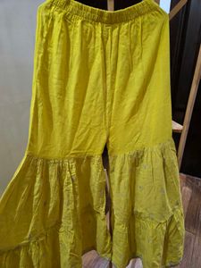 🇮🇳Freedom Sale🇮🇳Yellow Tiered Palazzo Pants