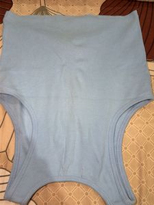 Cute Baby Blue Twist Front Crop Top