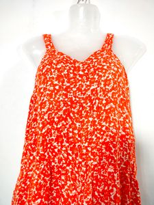 Orange Floral Dresses (Women's)