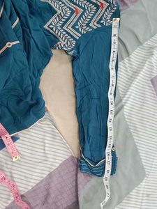 Teal Embroidered Kurti
