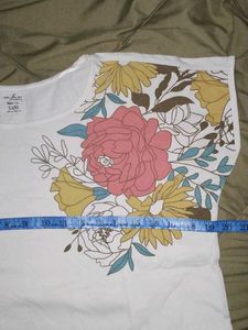 Floral Print White Tee