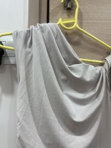 Grey One-Shoulder Ruched Mini Dress