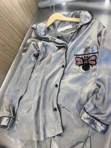 Satin Pajama Set - Blue