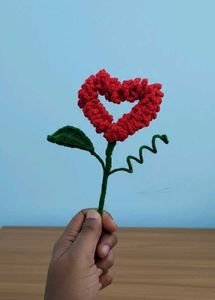 Handmade Crocheted Heart Flower