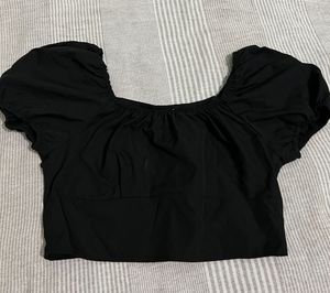 Stylish Black Puff Sleeve Top