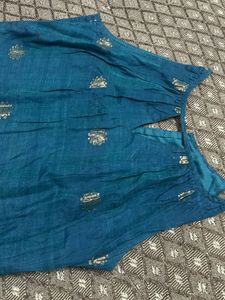 Beautiful Teal Brocade kurti