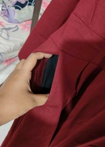 Elegant Burgundy Long Sleeve Dress