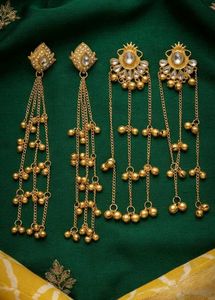 Combo Traditional Gold Tassel Earrings