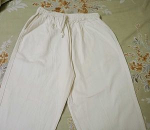 Comfortable creme cotton linen pants