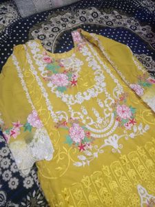 Yellow Embroidered Kurta Set