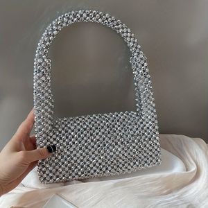 Elsa Shoulder Bag In Silver Crystals