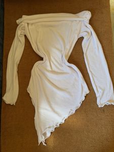 Thrifted Chic Off-Shoulder Asymmetrical Top