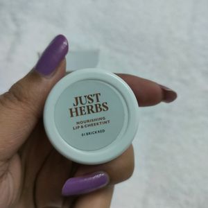 Just Herbs Lip &amp; Cheek Tint - Brick Red 4gm