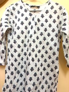 Women's White Printed Kurta