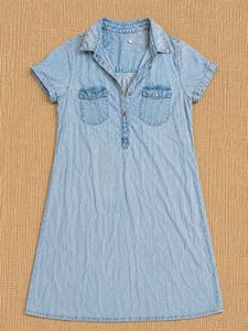 Light Wash Denim Shirt Dress