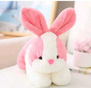 Adorable Pink &amp; White Plush Bunny Toy