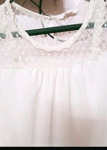 White Sheer Detail Blouse