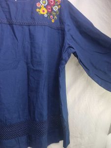 Blue Embroidered Kurta Top LR-66