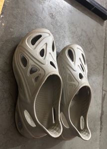 Stylish Grey Cut-Out Clogs